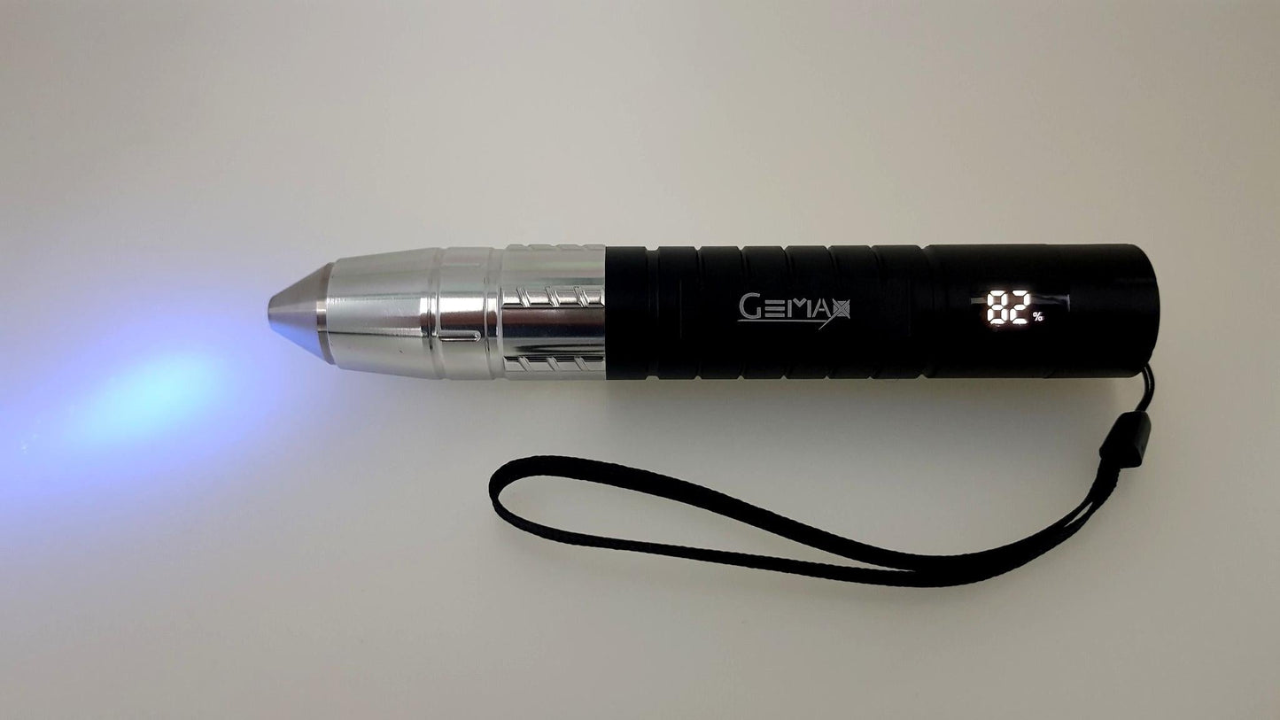 Gemax 3-in-1 Gemstone Torch: White, Yellow & 365nm UV LED Light